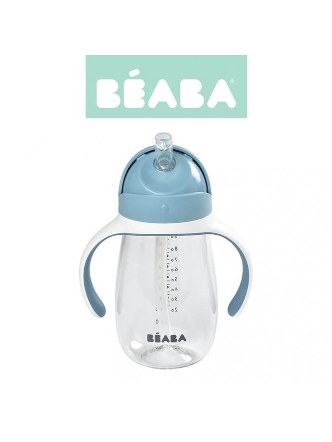 Beaba butelka kubek niekapek tritanowa ze słomką 300 ml windy blue