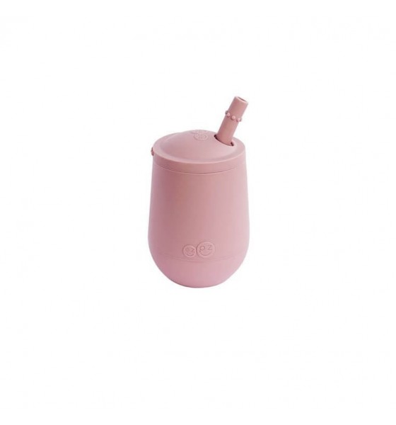 EZPZ silikonowy kubeczek ze słomką Mini Cup Straw Training System 120 ml pastelowy róż