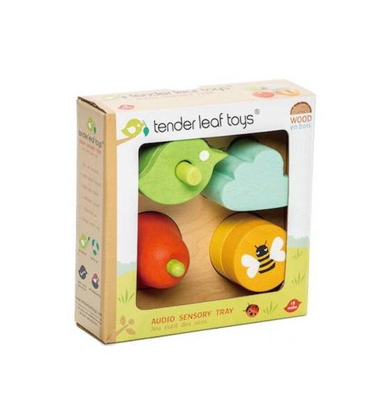 Tender Leaf Toys drewniana zabawka sensoryczna Ogród kształty i dźwięki