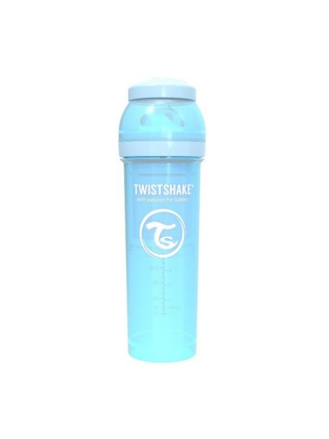 Twistshake butelka antykolkowa do karmienia 330 ml pastelowa niebieska