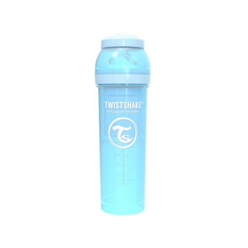 Twistshake butelka antykolkowa do karmienia 330 ml pastelowa niebieska
