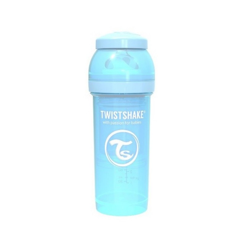 Twistshake butelka antykolkowa do karmienia 260 ml pastelowa niebieska