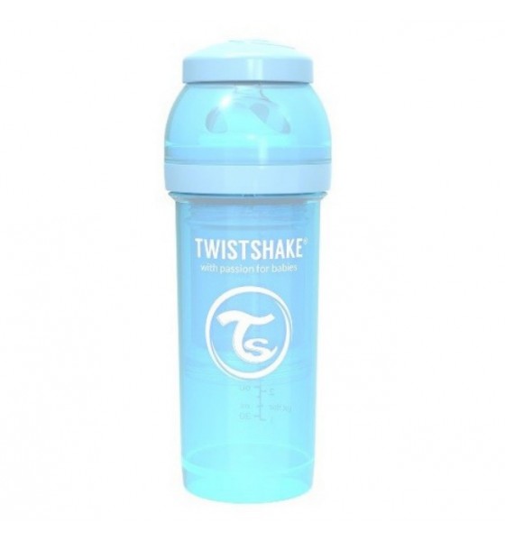 Twistshake butelka antykolkowa do karmienia 260 ml pastelowa niebieska