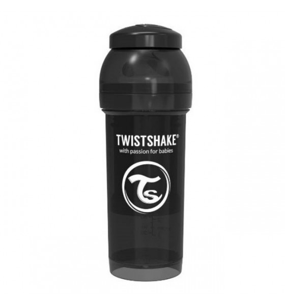 Twistshake butelka antykolkowa do karmienia 260 ml czarna