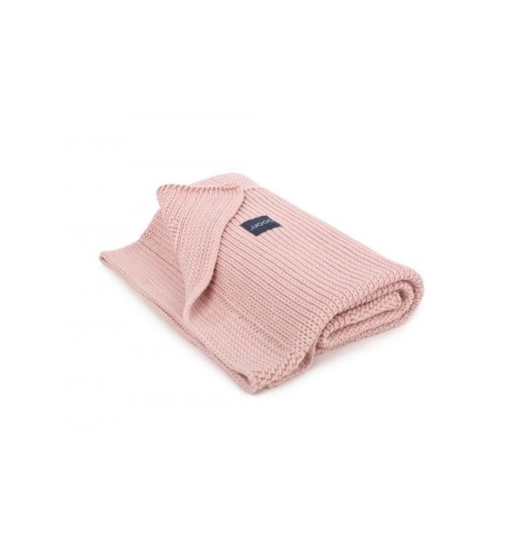 Poofi tkany kocyk z bawełny organicznej vintage pink
