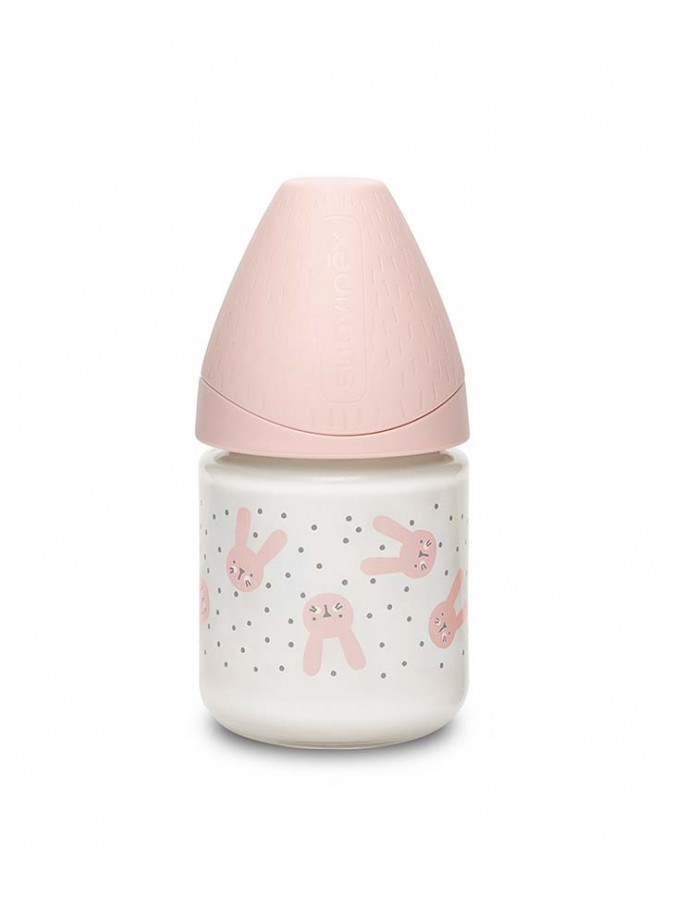 Suavinex butelka szklana Hygge Baby 120 ml królik różowy
