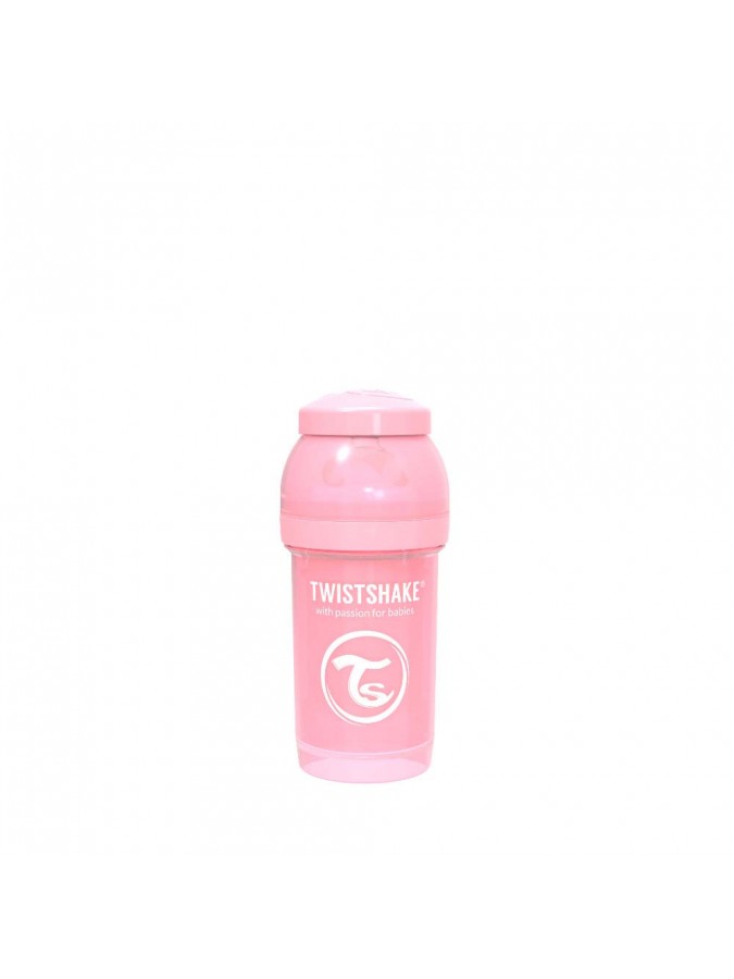 Twistshake butelka antykolkowa do karmienia 180 ml pastelowa różowa