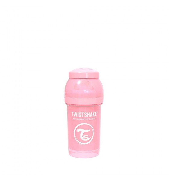 Twistshake butelka antykolkowa do karmienia 180 ml pastelowa różowa