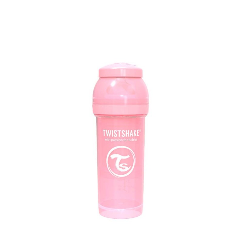 Twistshake butelka antykolkowa do karmienia 260 ml pastelowa różowa
