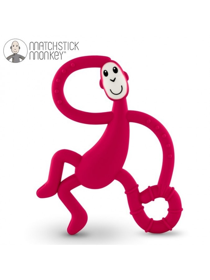 Matchstick Monkey Dancing terapeutyczny gryzak masujący ze szczoteczką red